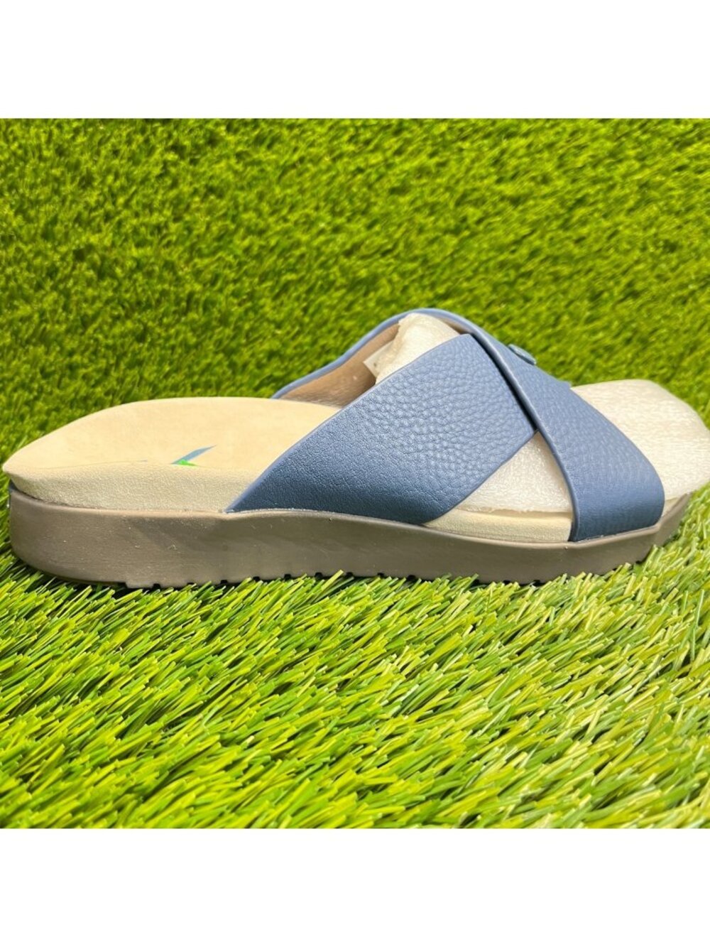Kuru Breeze Womens Size 8 Blue Beach Walking Outdoor Leather Slide Sandals